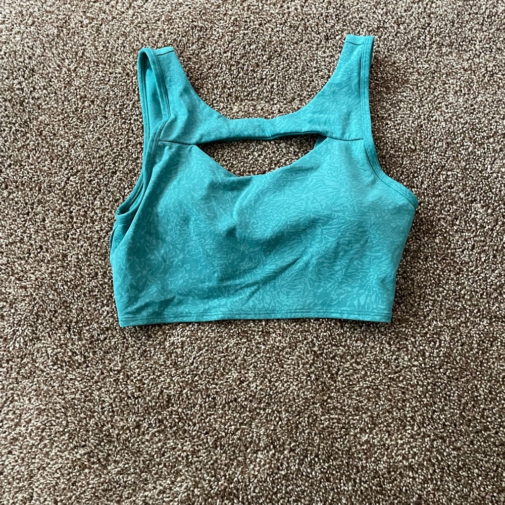 Everlux cut out sports bra-crunch teal lagoon
